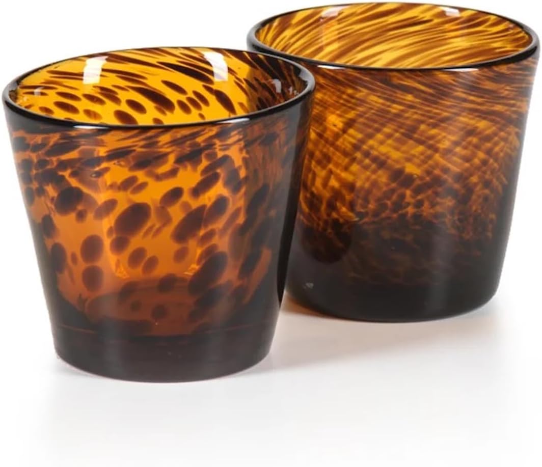 Zodax Tortoise Amber & Black All-Purpose Tumbler Glassware - Set of 6 (Tumbler)