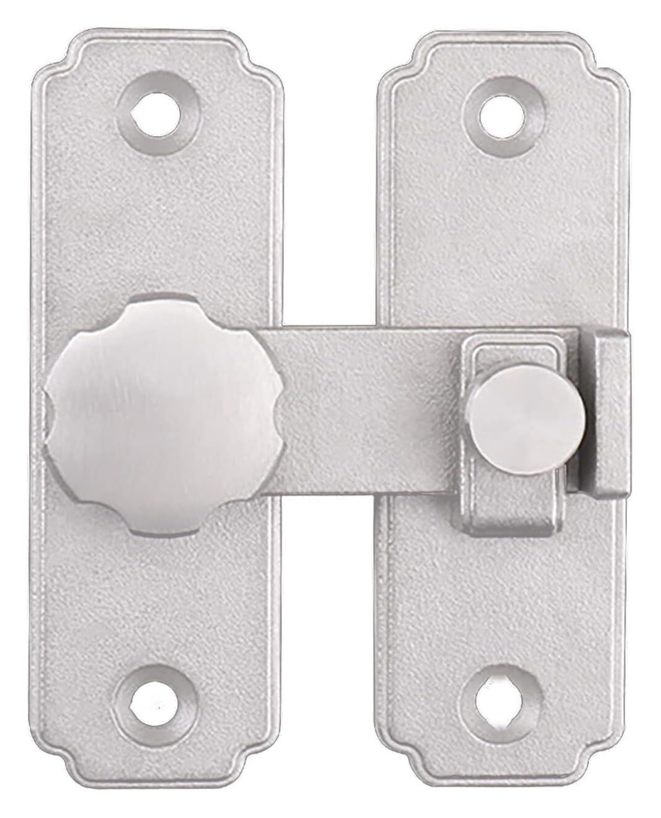 Door Latch， Pack of 2 Multicolor Slide Bolt Door Latch for Windows Cabinet Multiple Sizes with Hardware(Silver,180 Degrees)