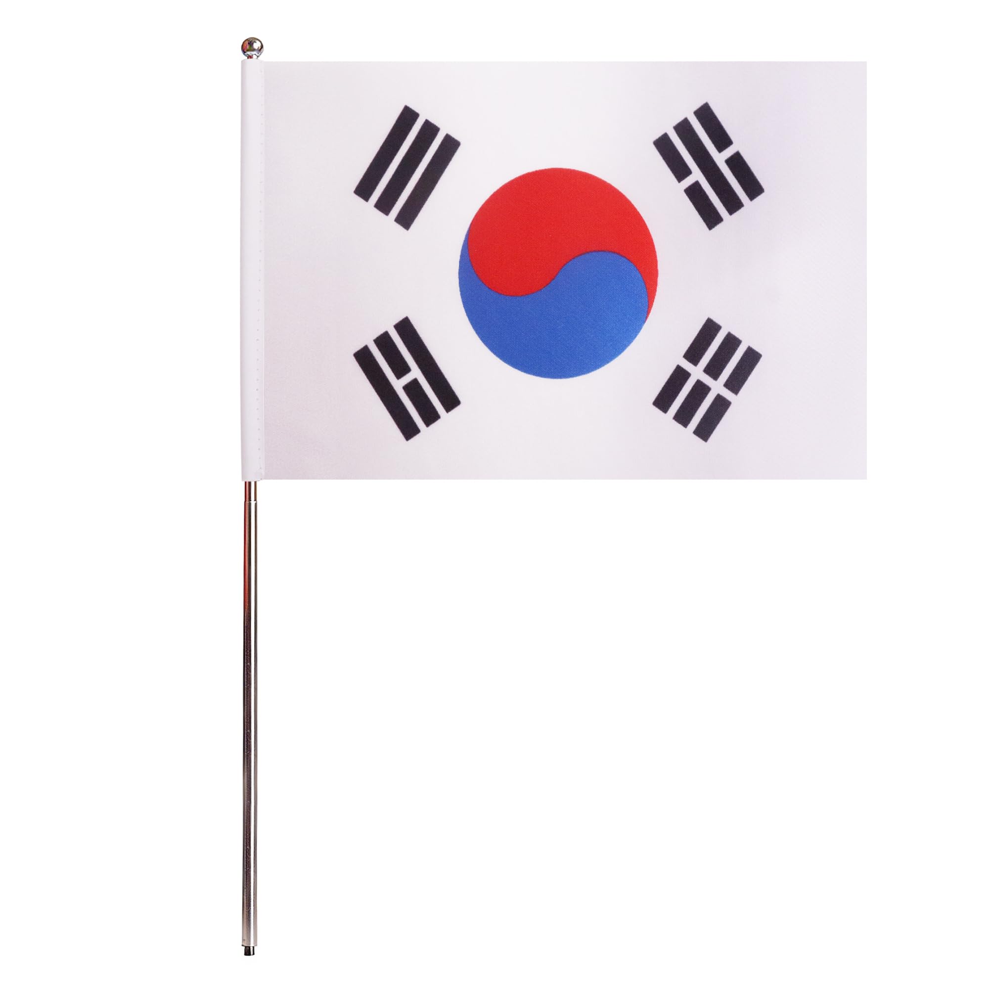 AZ FLAG Bandera de Mesa Corea del Sur 22x15 cm Surcoreana Satén Base Metal | Uso interior Bandera de escritorio 대한민국 acabado cosido y bordes reforzados con mástil y base metálica
