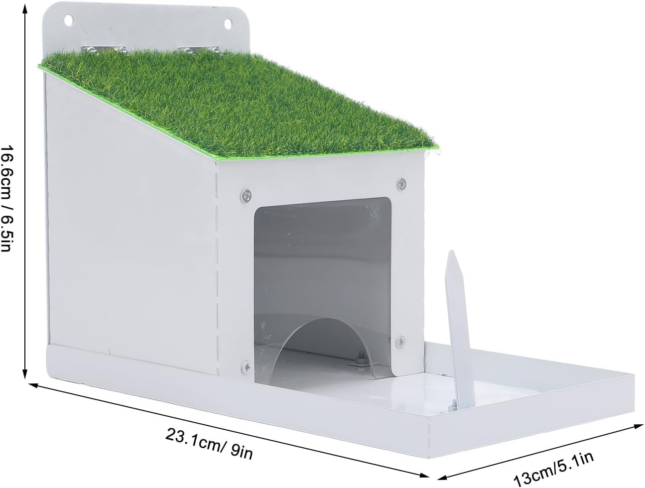 Squirrel Feeder for Hanging Outside Tree Squirrels Metal Squirrel Feeder Box with Turf Roof Squirrel Picnic Table Feeder with Corn Cob Holder and Peanut Tray Metal Squirrel