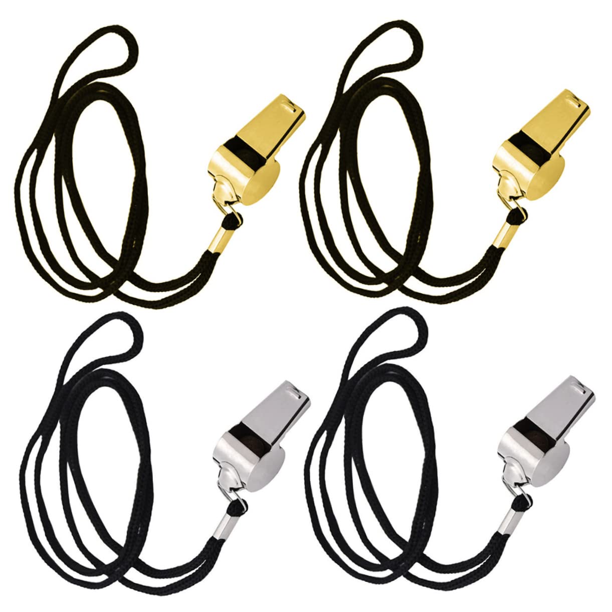 Yardwe 4 Piezas Silbato de árbitro Light Colgante Silbato de Baloncesto favores de Fiesta de Silbato Lanyard Silbato al Aire Silbato Deportivo Acero Inoxidable Decorar Sobrevivir