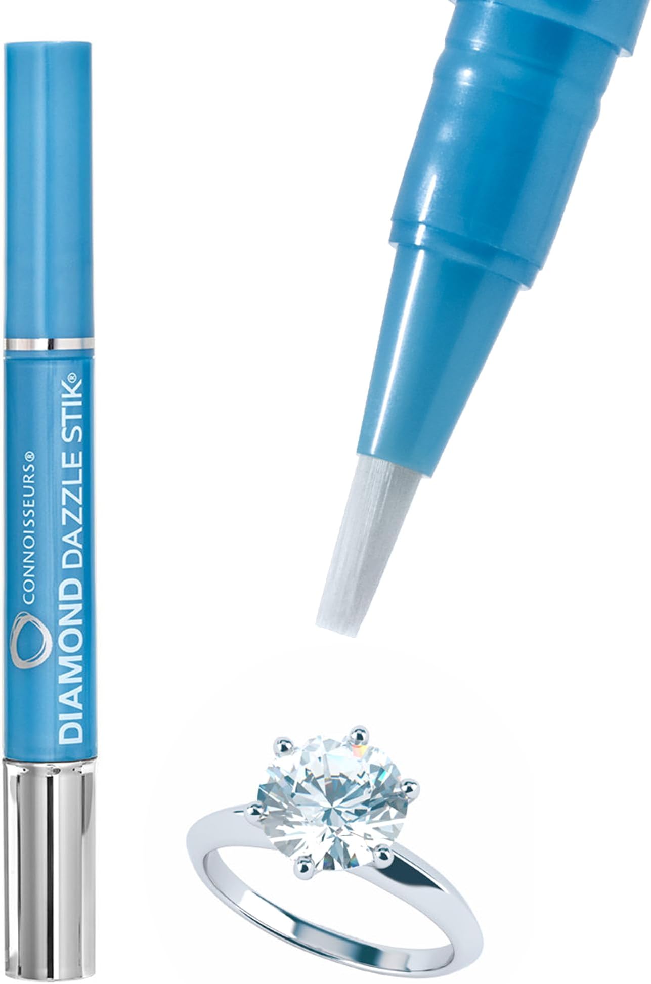 CONNOISSEURS Diamond Dazzle Stik - Portable Diamond Cleaner for Rings and Other Jewelry - Bring Out The Sparkle in Your Diamonds and Precious Stones