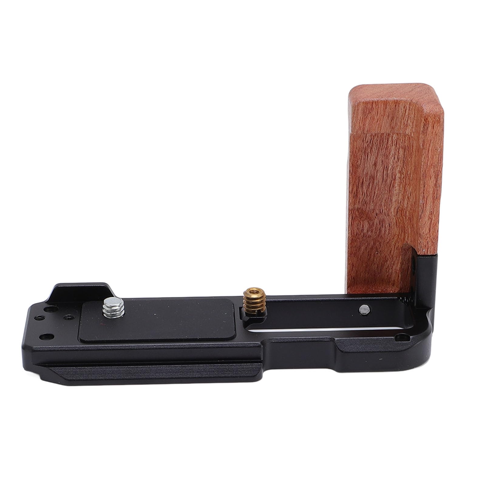 Cocoarm Impugnatura a L per Fotocamera con Base Arca e Manico in Legno, | Costruzione in Lega di Alluminio, Manico in Legno Massello, Fori Filettati da 1/4 Pollice, Accesso Completo a Batteria e