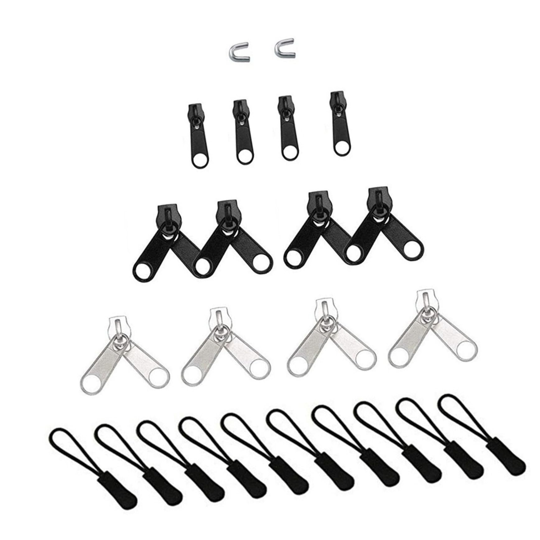 Holibanna 183 Stück Tlg Zipper Pull Kit Komplettes Reparaturset mit Zangen für Taschen Kleidung und Rucksäcke Einfache Anwendung für Defekte Reißverschlüsse