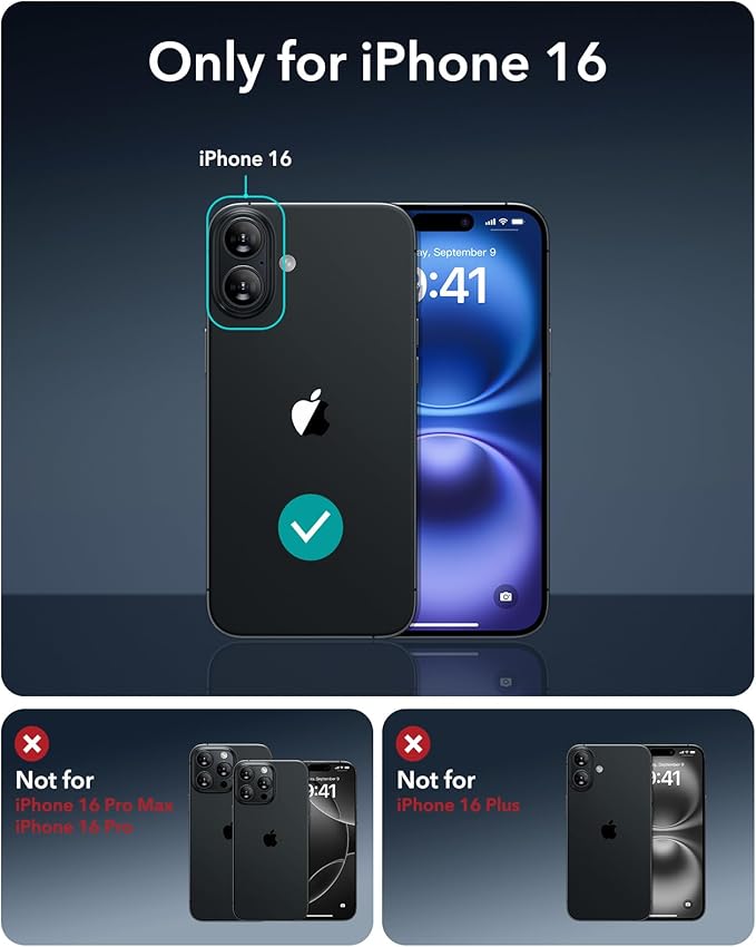 ESR for iPhone 16 Case, Camera Control, Compatible with MagSafe, Shockof Military-Grade tection, Magnetic Phone Case for iPhone 16, Classic Hybrid Case (HaloLock), Clear Green