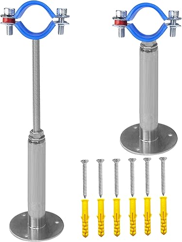Soportes de tubería de montaje en techo para montaje en pared, abrazaderas de tubo ajustables, perchas, acero inoxidable 304, 2 piezas adecuadas
