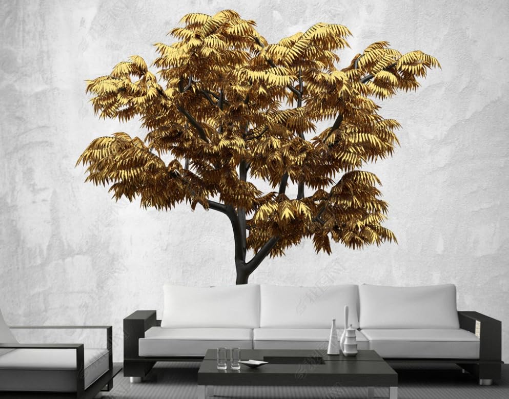 Papier Peint Intissé Arbre de la Richesse Dorée Poster Géant Mural Salon Chambre 400x280cm