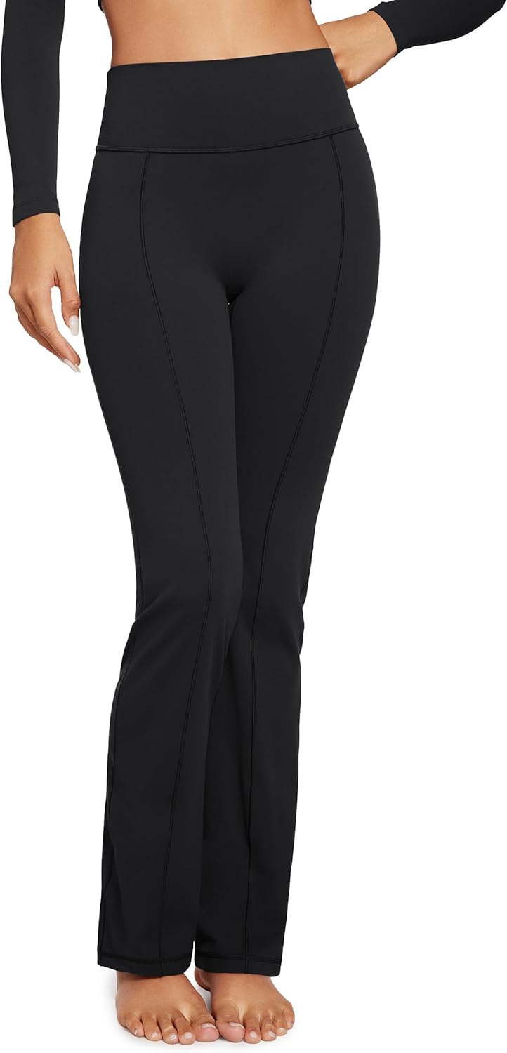 INGIA High Waist Mini Flared Leggings for Women 31" Bootcut Tummy Control Casual Lounge Yoga Pants
