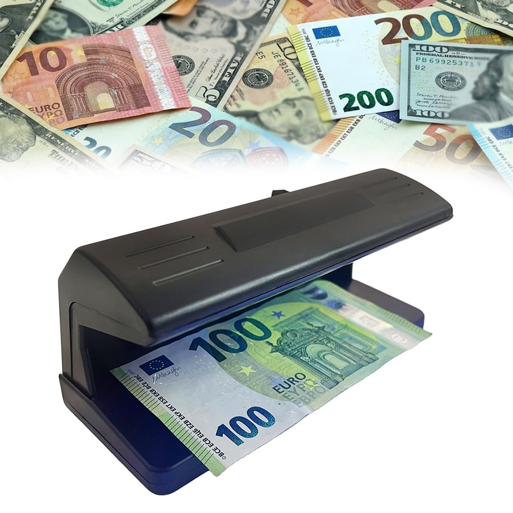 RNPKZ Counterfeit Money Detector, Portable Money Checker Machine, Note Checker UV LED Light, UK Plug Money Checker, Easily Spots Fake Money Notes, Credit Cards Machine for All Businesses Individuals
