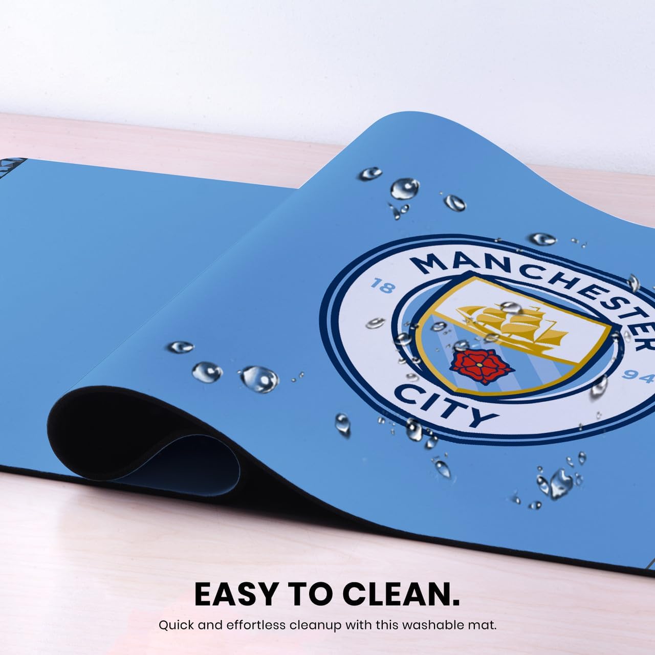 Head Case Designs Officially Licensed Manchester City Man City FC 2024/25 Home Crest Kits & Players 37.4 x 15.75 x 0.16 inches (900 x 400 mm) - XL Gaming Office Desk PC Keyboard Mouse Mat Pad
