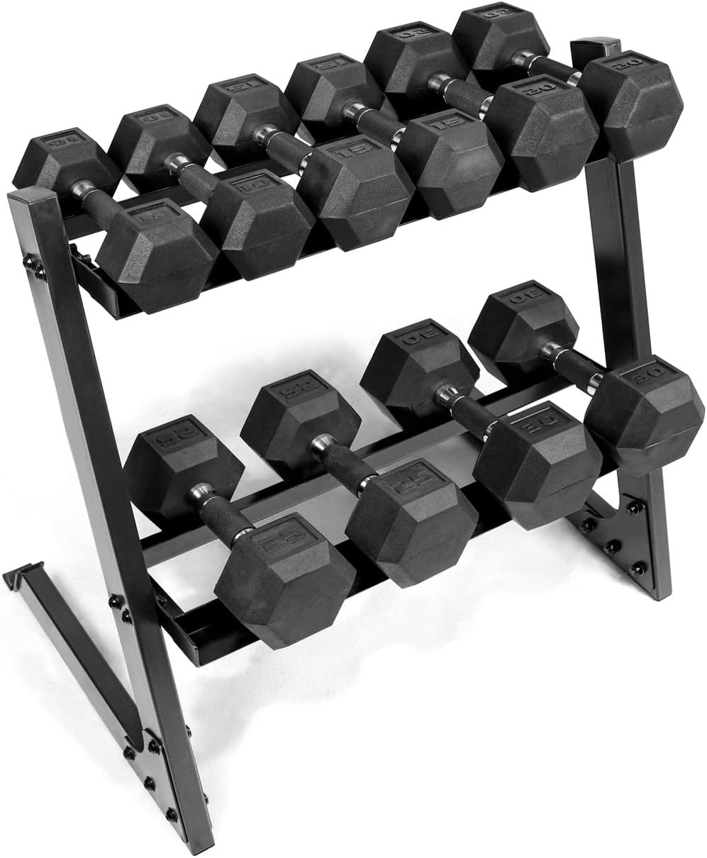 WF Athletic Supply 200Lb Dumbbell Set, 10-30Lb Dumbbell Set with Two-Tier Storage Rack for Muscle Toning, Strength Building & Weight Loss – Multiple Choices Available WF Athletic Supply 200Lb Dumbbell Set, 10-30Lb Dumbbell Set with Two-Tier Storage Rack for Muscle Toning, Strength Building & Weight Loss – Multiple Choices Available