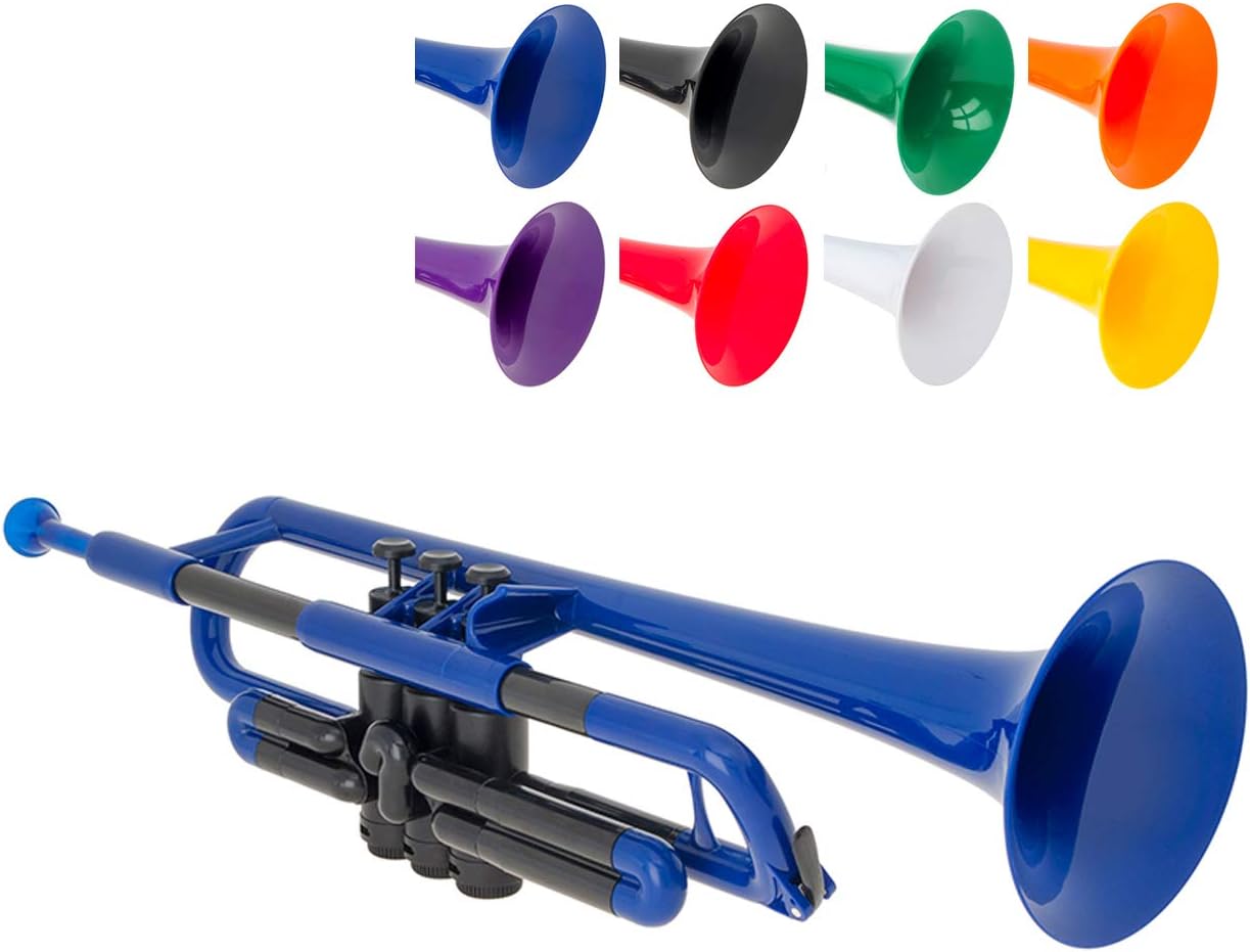 pBone PTRUMPET1B Plastic Trumpet, Blue