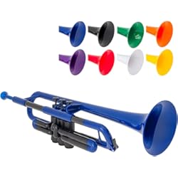 Trompeta Para Porra Ptrumpet 700626 - Trompeta con boquilla y funda, Acrilonitrilo butadieno estireno, Si bemol, azul.
