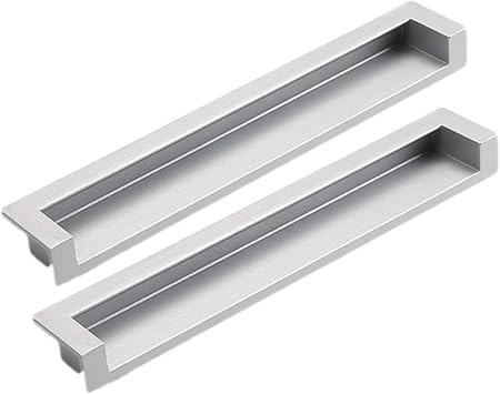 EFARMA Recessed Draw Handles,Embedded Handle,Hidden Recessed Flush Door/Sliding Door Pocket Door/Pull Handle for Kitchen Cabinets, Wardrobe, Drawergold288mm Color Silver White, Size 188mm