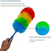 Vista 5 de Paquete de 2 plumeros estáticos mejorados de 19 pulgadas, beandable y lavable, más fibras más grandes, menos pérdida de plumero de fibra