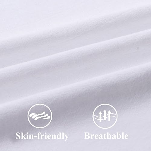 Miniatura 4 de ZWJD Juego de 2 fundas de almohada de 20 x 20 pulgadas, color blanco, con flecos, de algodón, decorativas, cuadradas, para sofá, cama, sala de