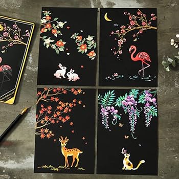 Yu.❤︎ イラストオーダー 落書きポストカード Amazon | baoao(こう) かき取り絵 スクラッチ 落書き アイデア