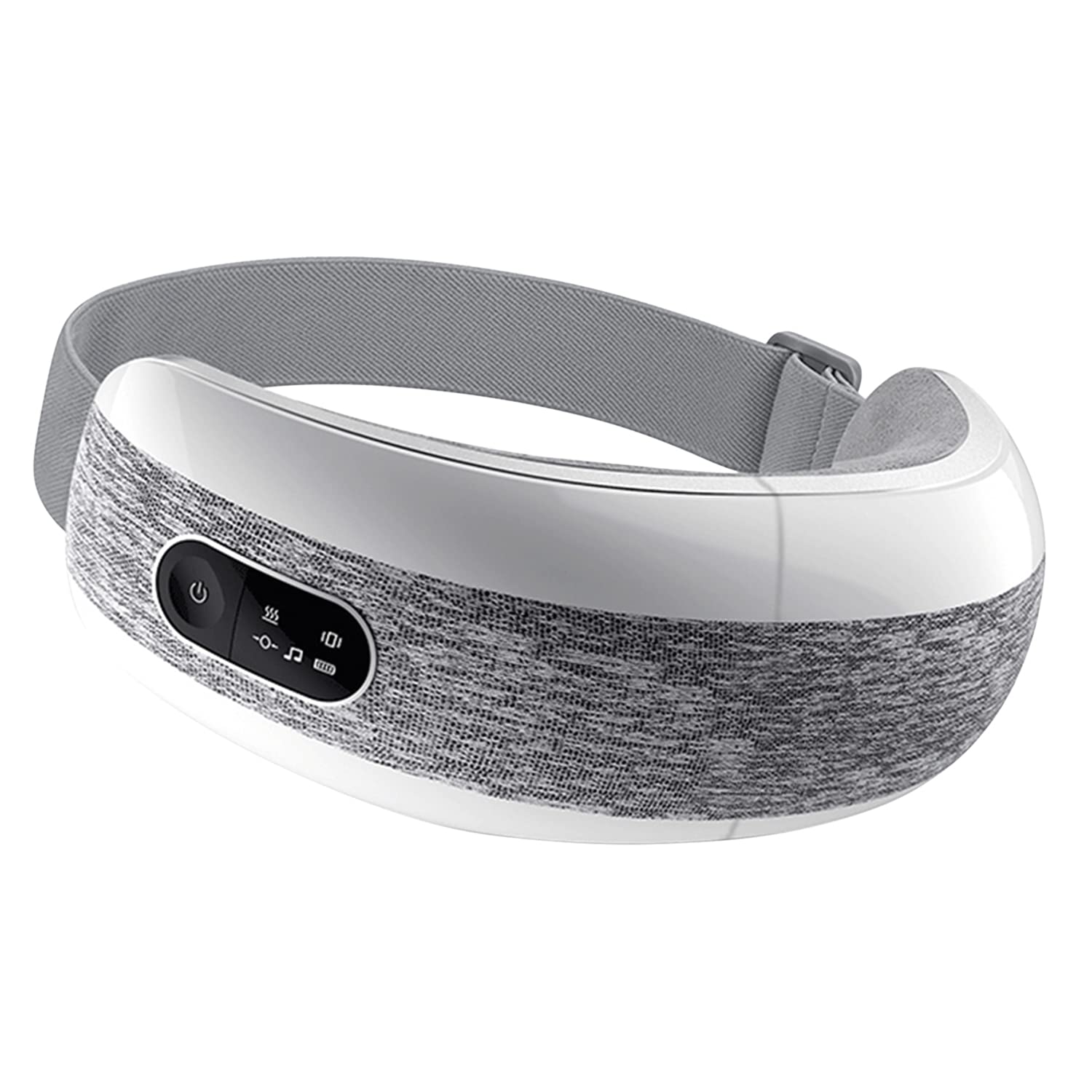 masażer do oczu inteligentny elektryczny aparat do masażu oczu, 4 tryby kompresji maska termiczna ładowalna przenośna muzyka Bluetooth (szary)