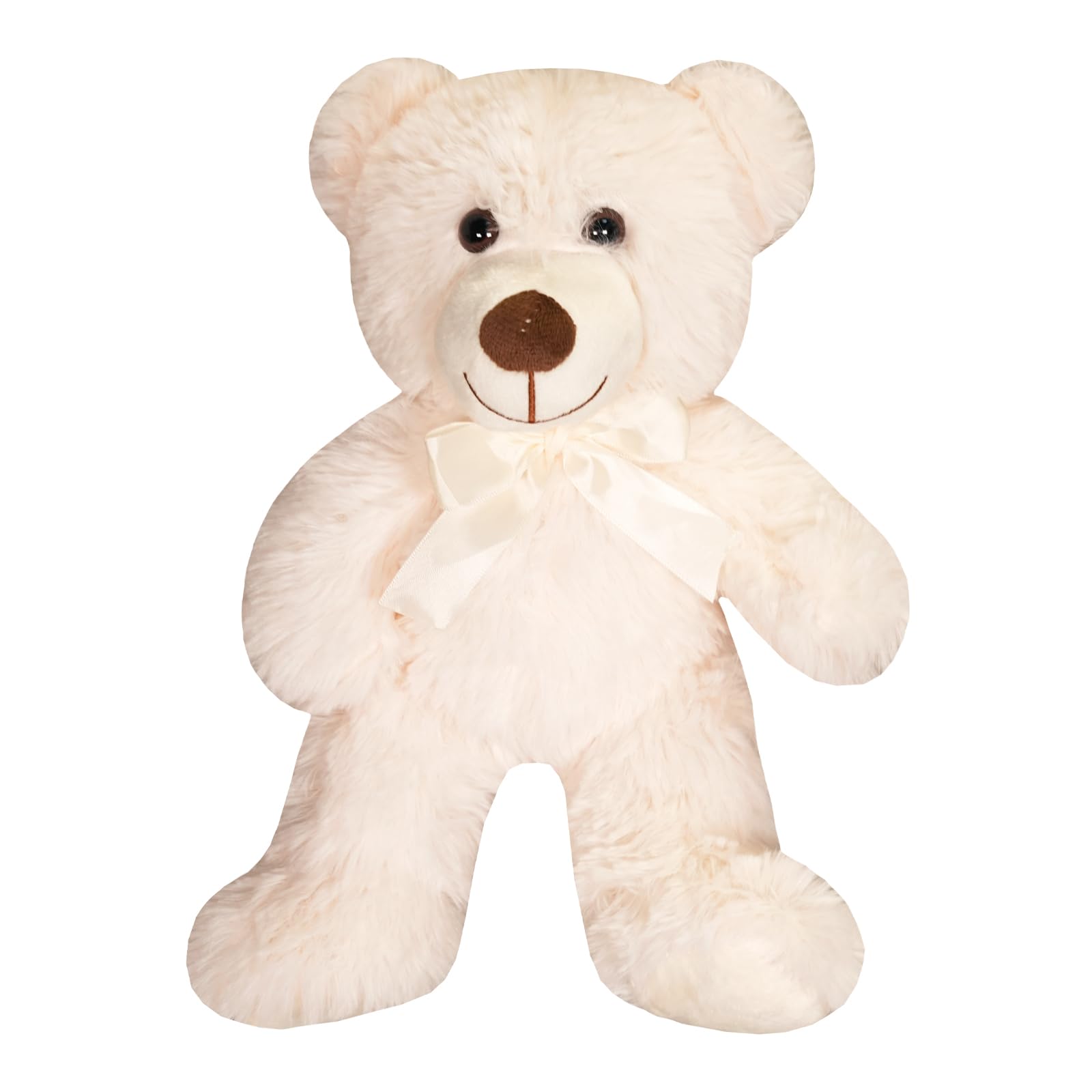 Teddy Bear Stuffed Animal，13.78'' White Teddy Bear Plush Toy Cuddly Valentine’s Day Gift for Boyfriend or Girlfriend（White）