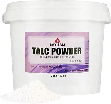 2 LBS Super Purity High Silicon Content Talcum Powder, 5000 Mesh Microfine Multi-Purpose Talc Powder for Chalk Painting, DIY Cosmetics,Tire Lubrication, Fitness