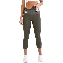 FlipBelt Womens Air Crop Legging Yoga Pants Breathable High-Waisted Workout Leggings with Running Belt Pockets Athletic