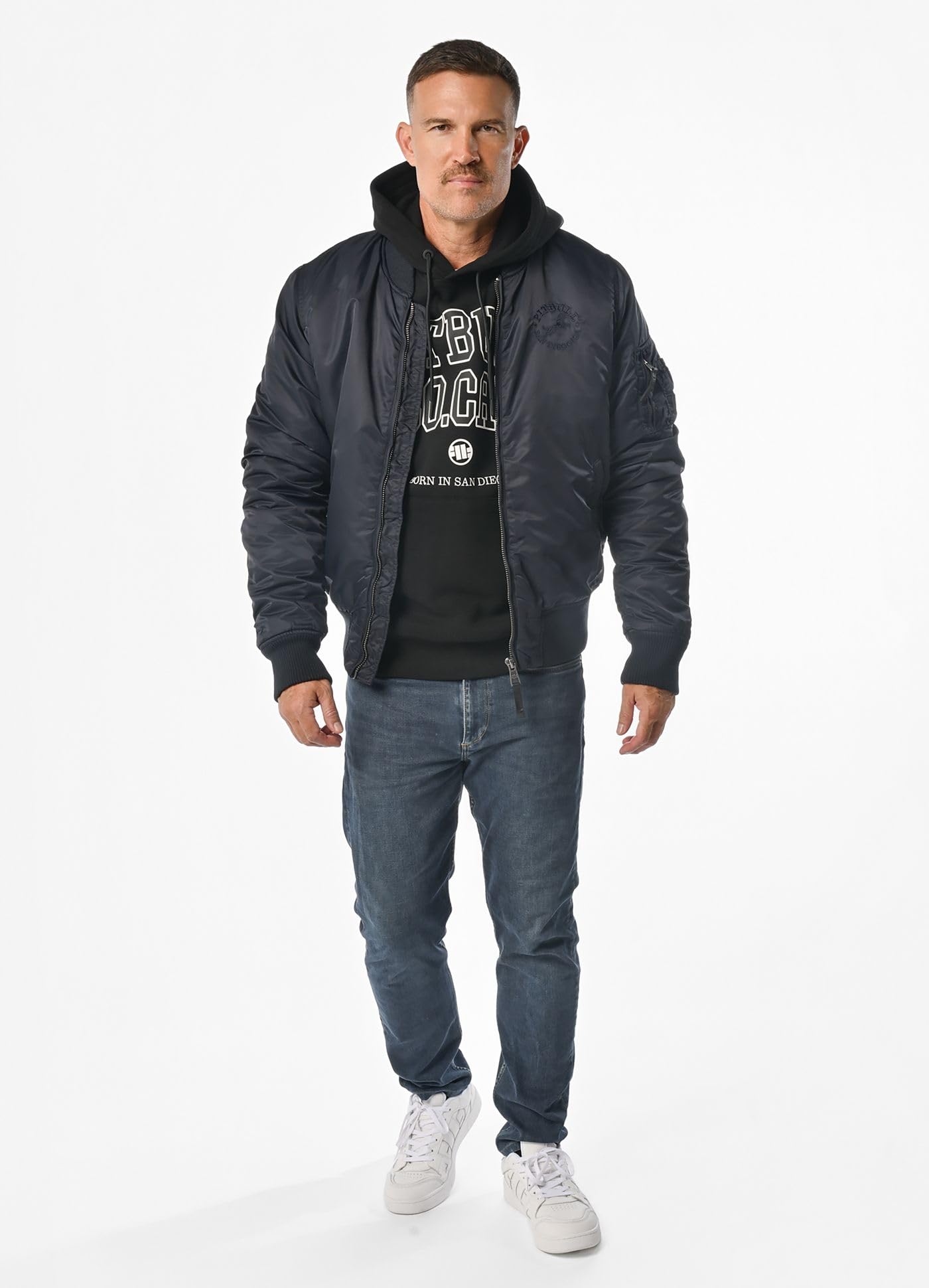 PITBULL - Bomberjacke Herren HACKET, Übergangsjacke College, Jacke Herren Retro Style, Jacken mit Seitentaschen, Sportliche Jacket, Leicht Pilotenjacke