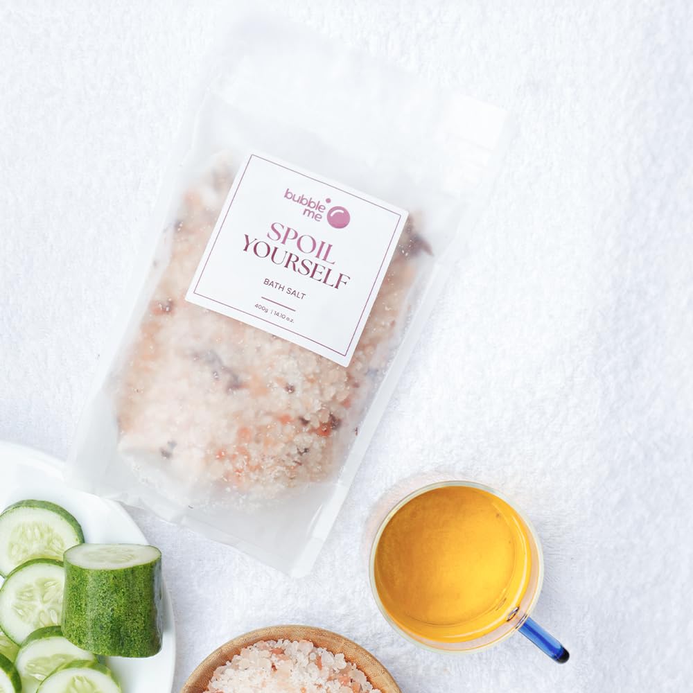 Bubble Me Spoil Yourself Bath Salt | Luxurious Aromatherapy | Soothes & Nourishes | Epsom & Pink Salt Blend | Hydrating Glycerin | Pure Essential Oils | - Image 7 thumbnail