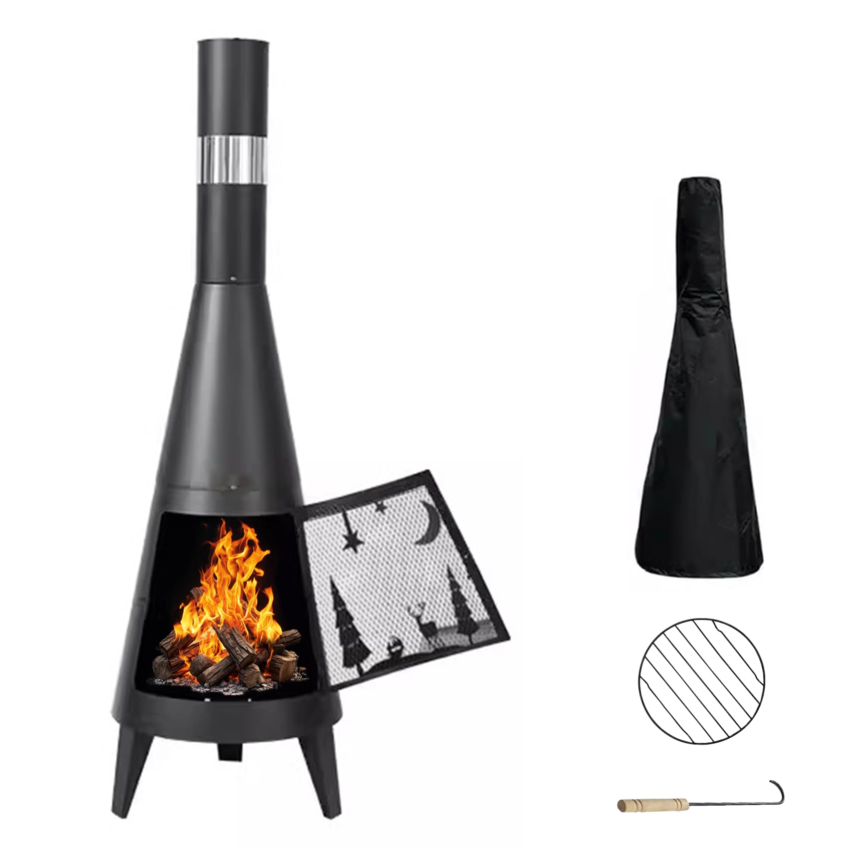 Amazon.co.jp: 焚火台 大型 キャンプ用 50cm×50m×160cm ロケット