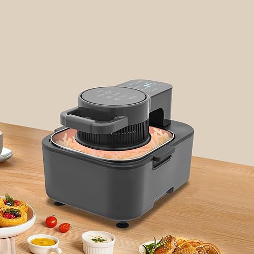 Miniatura 3 de Freidora de aire digital de 2.38 galones, freidora de aire digital de 1350 W con control de temperatura y temporizador, rango de temperatura de