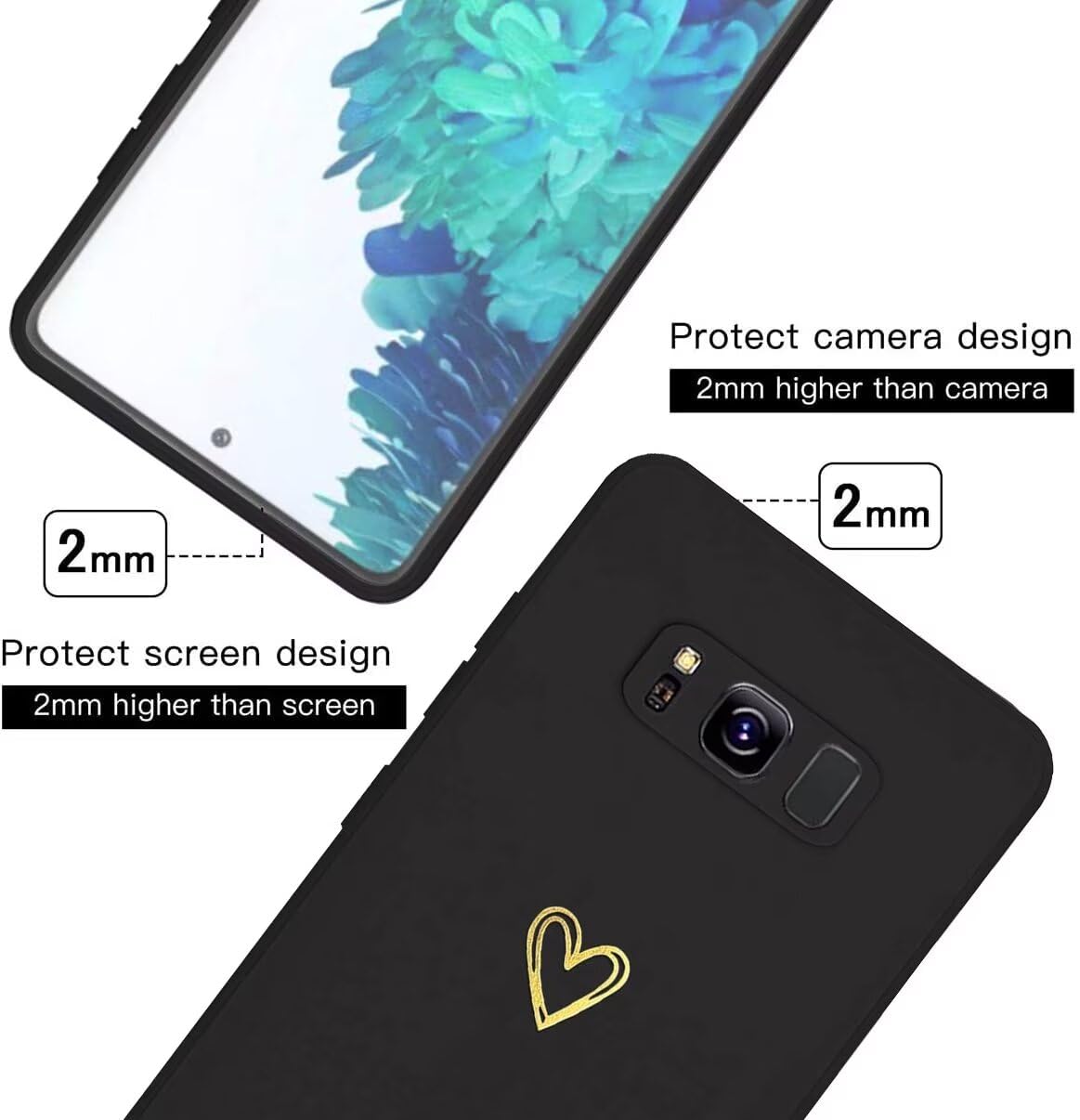 Kaywzo Handyhülle Für Huawei P20 Pro - Weiches TPU Silikon Mit Herzmuster, Lila, Ultradünn