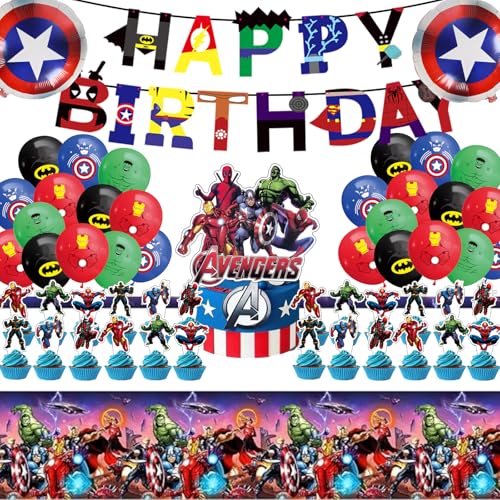 45PCS for superhero Birthday Party Supplies,Avengers Party Decorations Set Include