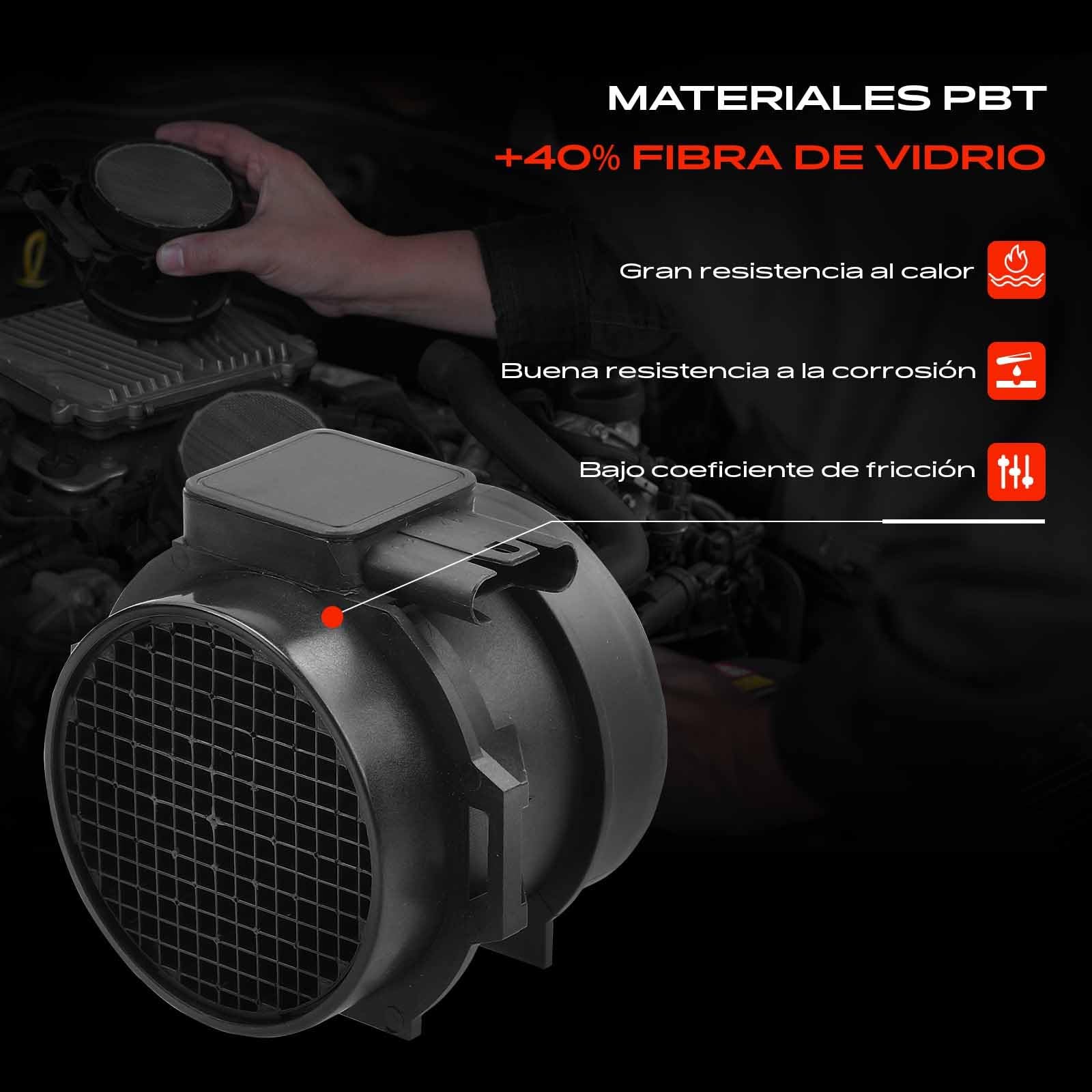 Frankberg Sensor de aire de admisión 6-Polos Compatible con Serie 3 Cabrio E46 325 Ci Z4 Roadste.r E85 2.2i 2.5i Serie 3 E46 325i Serie 3 Touring E46 325i Serie 3 Coupé E46 325 Ci MAS0289,13627566984