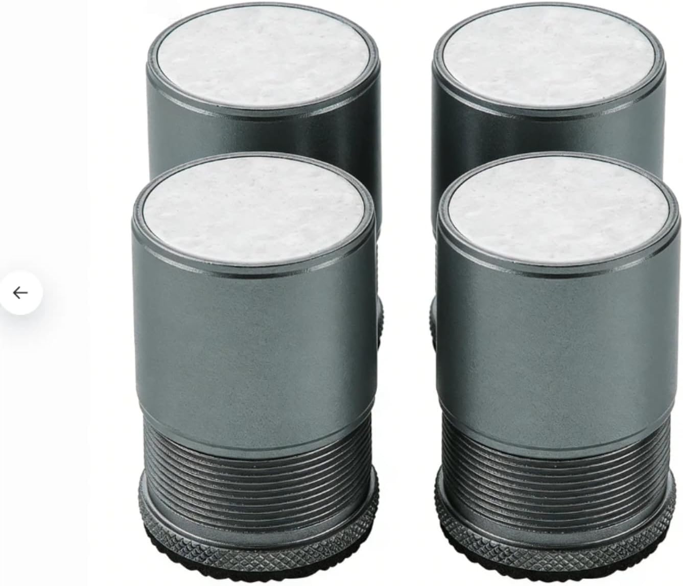 Adjustable Metal Furniture Risers - Heavy Duty Height Adjustable Bed Risers, Anti-Slip & Noise Reduction Furniture Feet Pads for Sofa, Table, Bed, Cabinet (4 Pack)