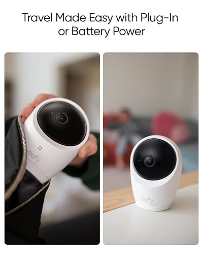 Miniatura 3 de eufy - Monitor de bebé E20, resolución 2K, pantalla de 5 pulgadas 720p, conexión híbrida, Wi-Fi y sin control Wi-Fi, panorámica, zoom de 4 ×, visión