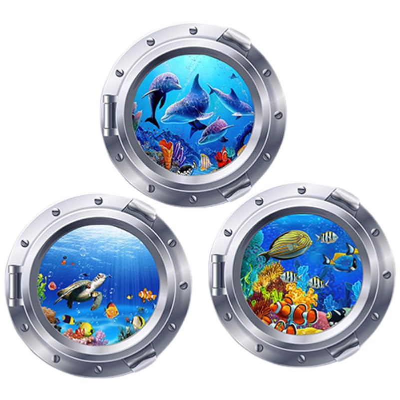Sticker mural 3D pour chambre d'enfant thématique mer