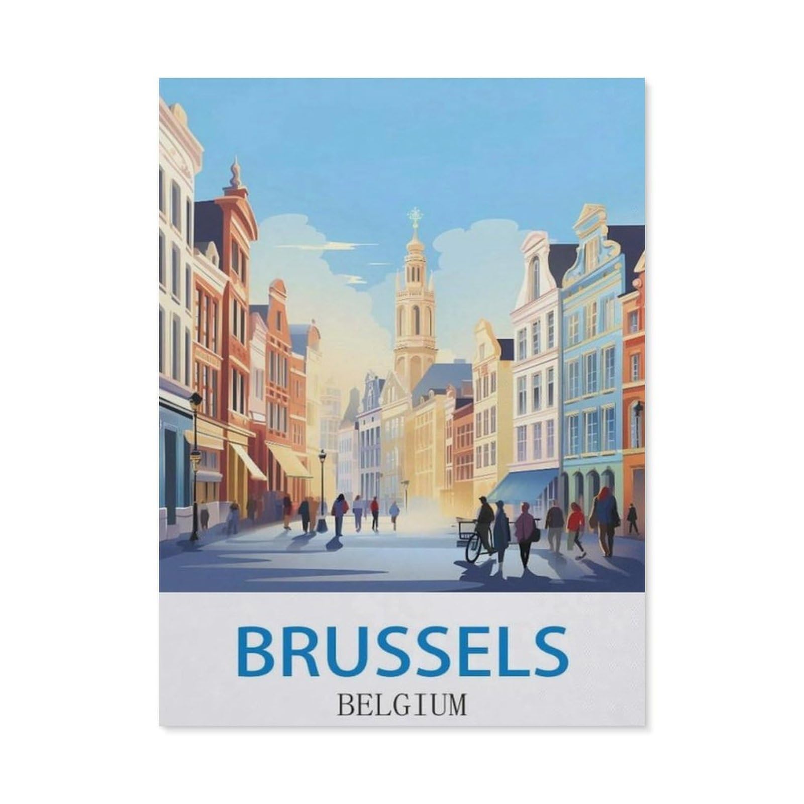 BEAYODKP DIY Diamond Painting，Brussels Belgium，Cross Stitch Full Drill 5D Embroidery Mosaic Wall Decor Art（50 x 60 cm/19.68 x 23.62 inches）-CO89