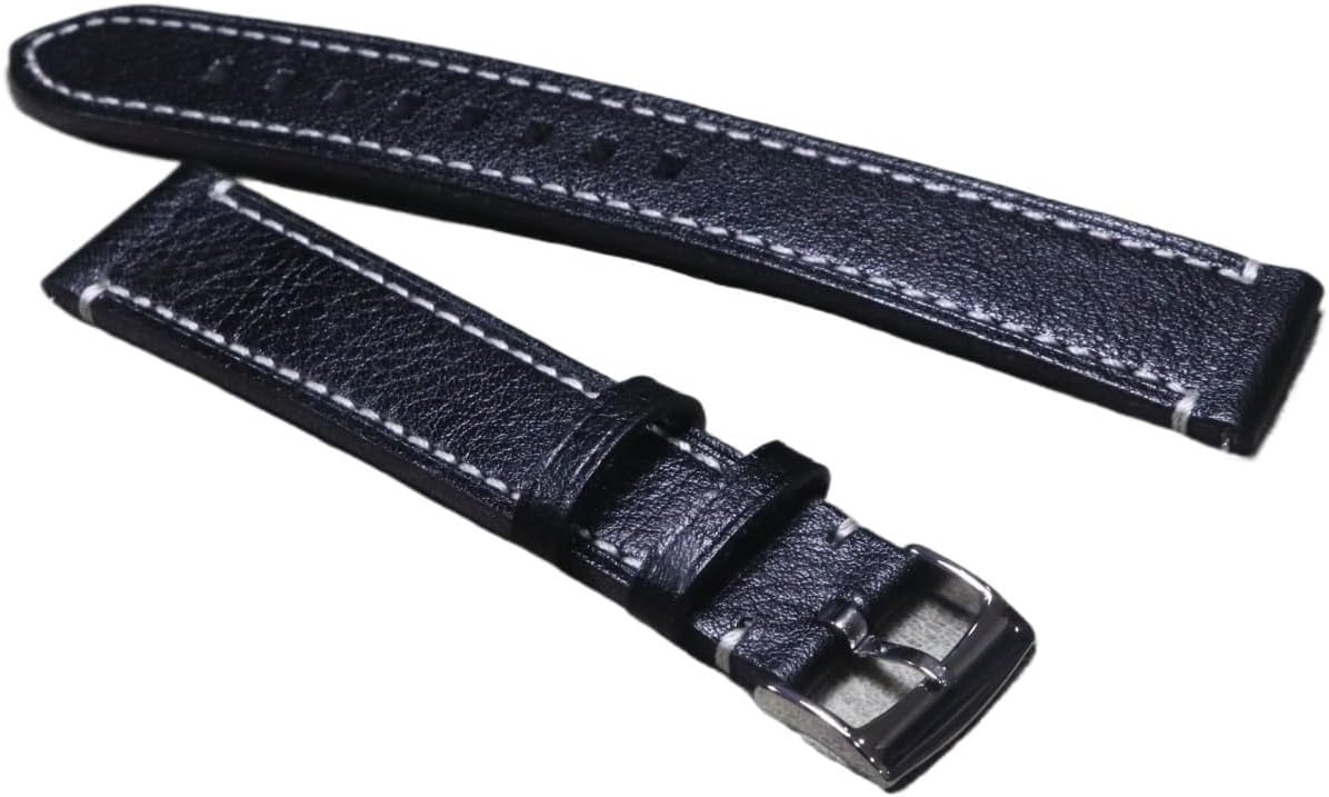 yingyingjia 20 22mm Large Size Lengthen Strap Genuine Leather Big Hand Watch Bracelet Cowhide Long Watchband Man Watch Belt