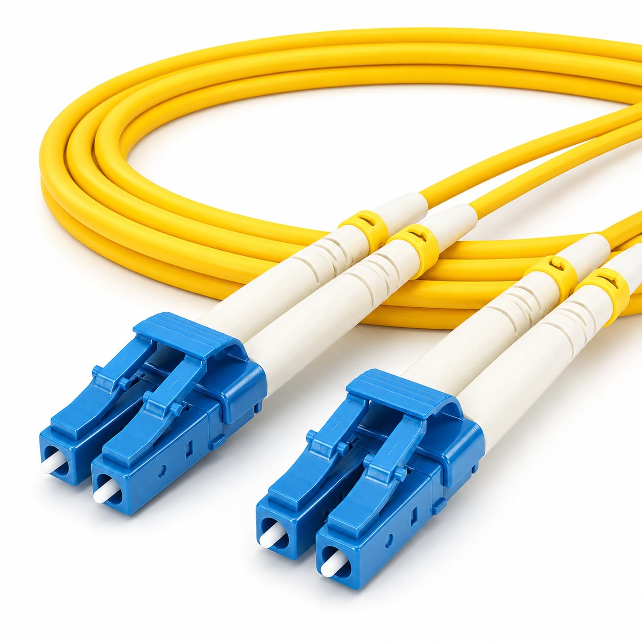 1aTTack.de 1 x 20 m OS1 / OS2 LWL DX DUPLEX kabel krosowy LC/UPC - LC/UPC SM SINGLEMODE - 9/125 µm LSZH żółty