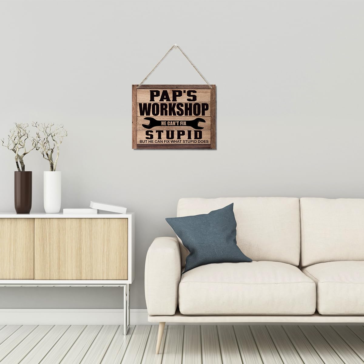 Funny Garage Sign Gifts For Dad,Papa's Fix-it Shop Sign 12x6 Inch Funny Man Cave Decor Vintage Garage Wall Decor Signs Gifts For Corative Wood Plaque For Grandpa 6x12 Inch Wood Wall Decor
