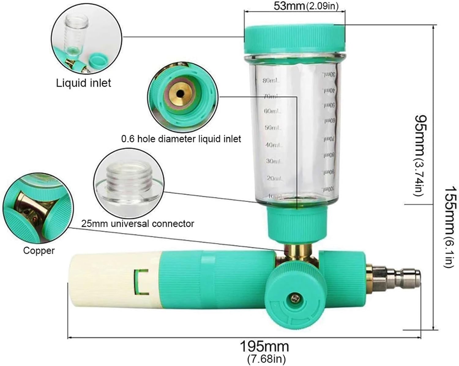 Foam Sprayer, 100ml Car Wash Foam Sprayer Multi-Purpose Handheld Bottle Auto Cleaning Tool for Cars Motorcycles Bikes,Car Washing