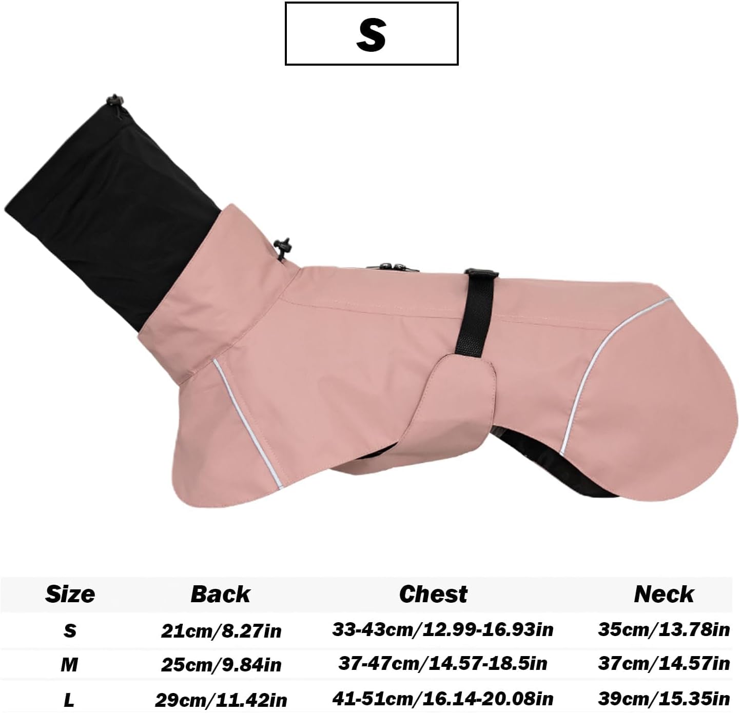 YRRYGMN Raincoat Dog Rain Reflective Lightweight Jacket Clothes Adjustable Pet Poncho for Storm, Winter & Walking