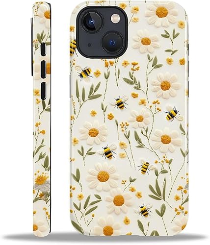 Miniatura 111 de Funda para iPhone 15 Pro Max, Diseño Floral Bohemio con Bordado Sintético - Protección Dual Híbrida Silicona + PC Duro Resistente a Golpes Funda