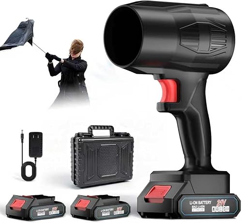 21V Cordless Leaf Blower, 990000 RPM High-Speed,6000MAh Large-Capacity Batteries