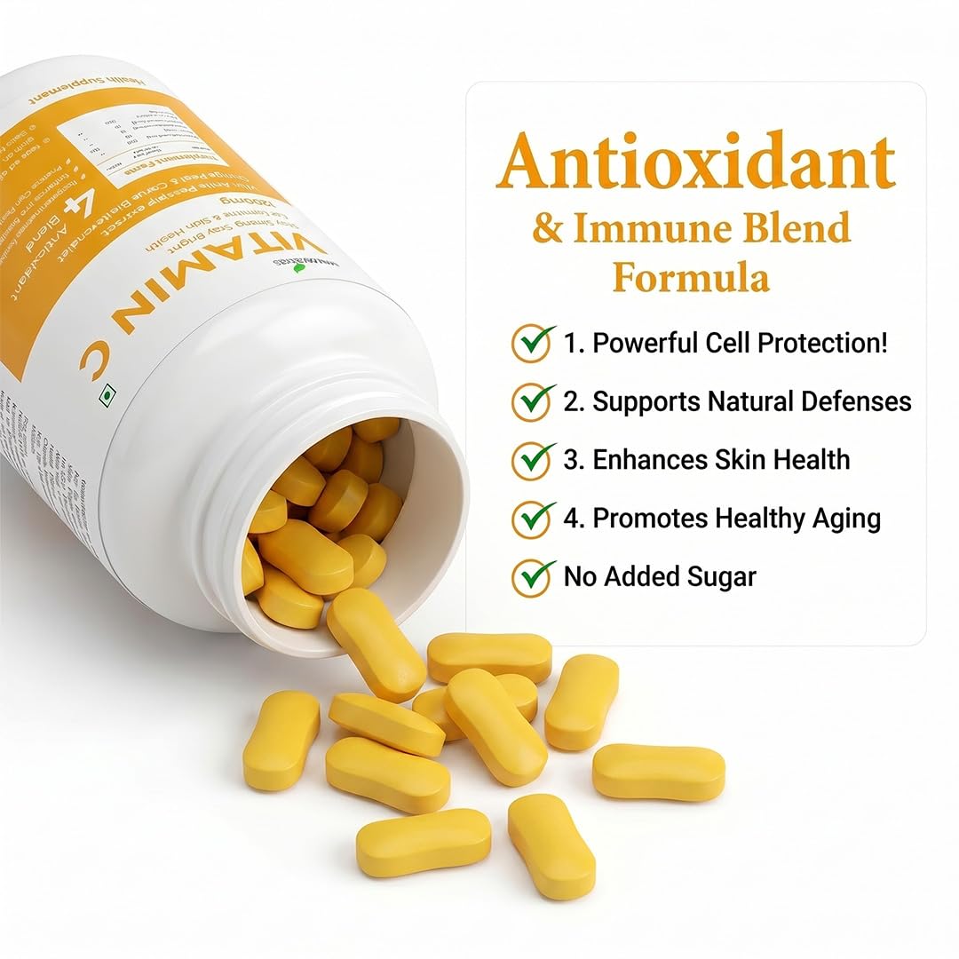 Vitamin C Tablets – Powerful Immunity Booster & Antioxidant for Men & Women – Supports Immune Health, Neutralizes Free Radicals & Enhances Iron Absorption – 60 Vegan Tablets — Amazon image 3