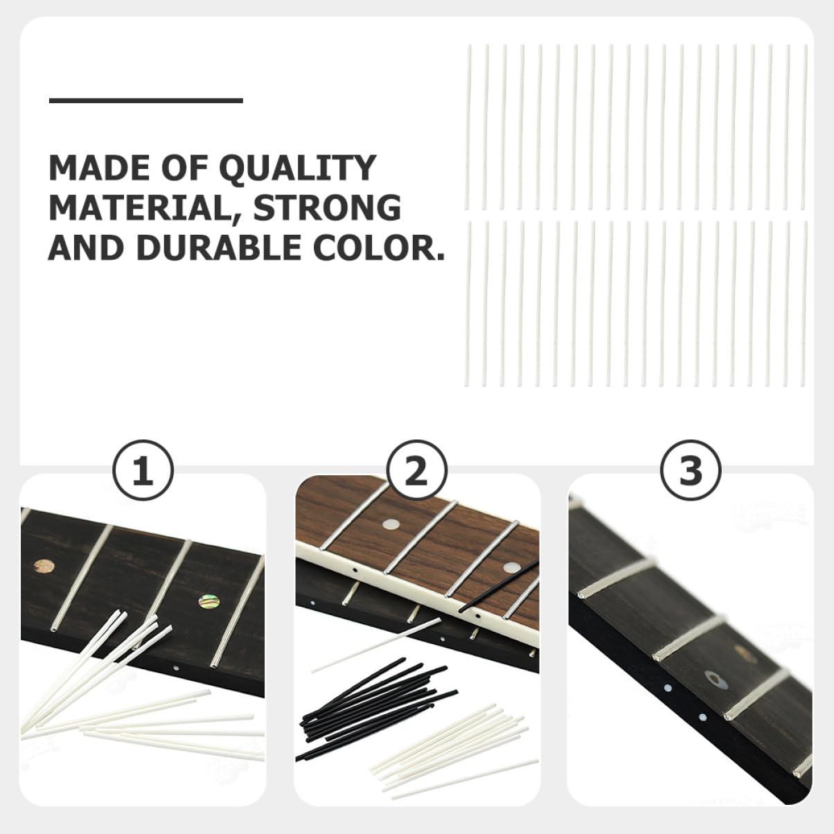 Yardwe 200Pcs Guitar Fretboard Inlay Dot Markers Side Dots for Guitar Mandolin and Ukulele Durable Lightweight Easy to Install for Positioning and Decoration
