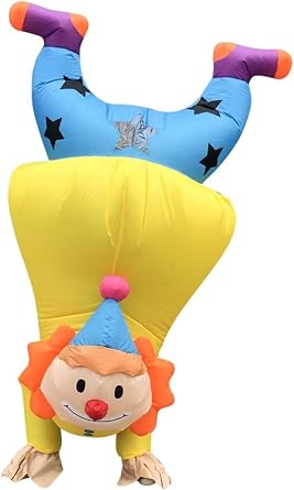 Inflatable Yellow Clown Mascot Costume Party Holliday Cosplay Fanny Dress