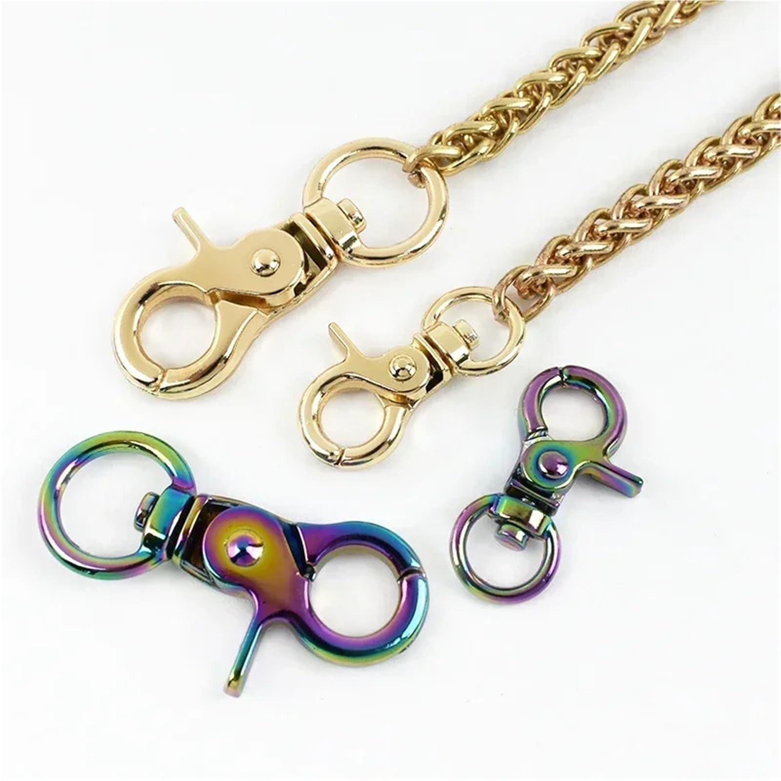 Ganchos De Metal Giratorio 5/10/20/30/40/50Pcs 10/13mm Small Carabiners Metal Buckles For Bag Strap Collar Swivel Lobster Clasp(Bronze-13mm,40Pcs)