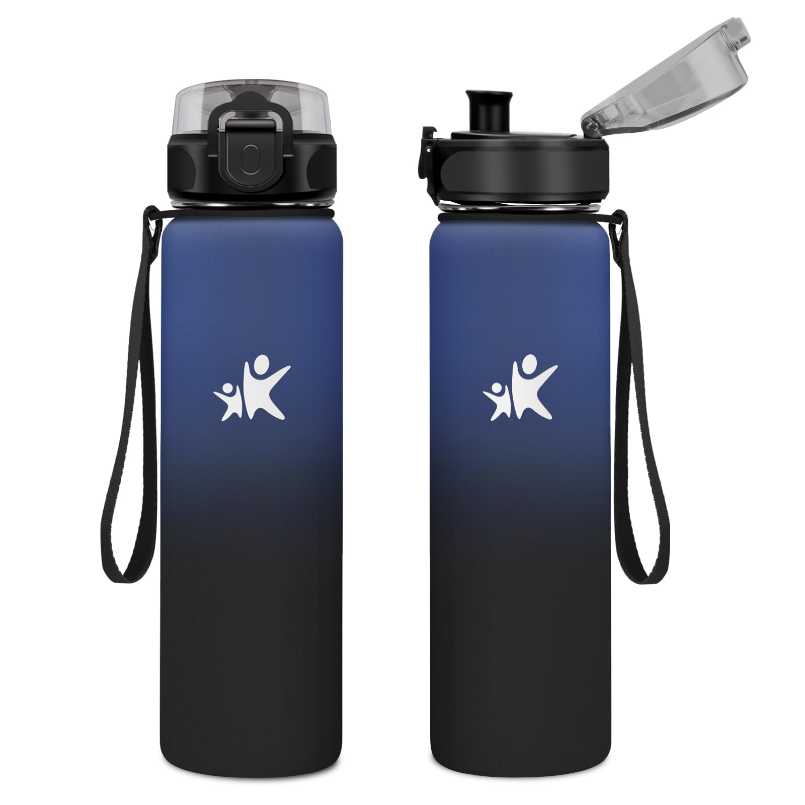 KollyKolla Water Bottle 1 L, Thermos Flask, BPA-Free Insulated Flask, Double Wall Insulation, Cold and Warm, Water Bottle for Children, School, Sports, Fizz, Fitness, Outdoor, Camping, Yoga