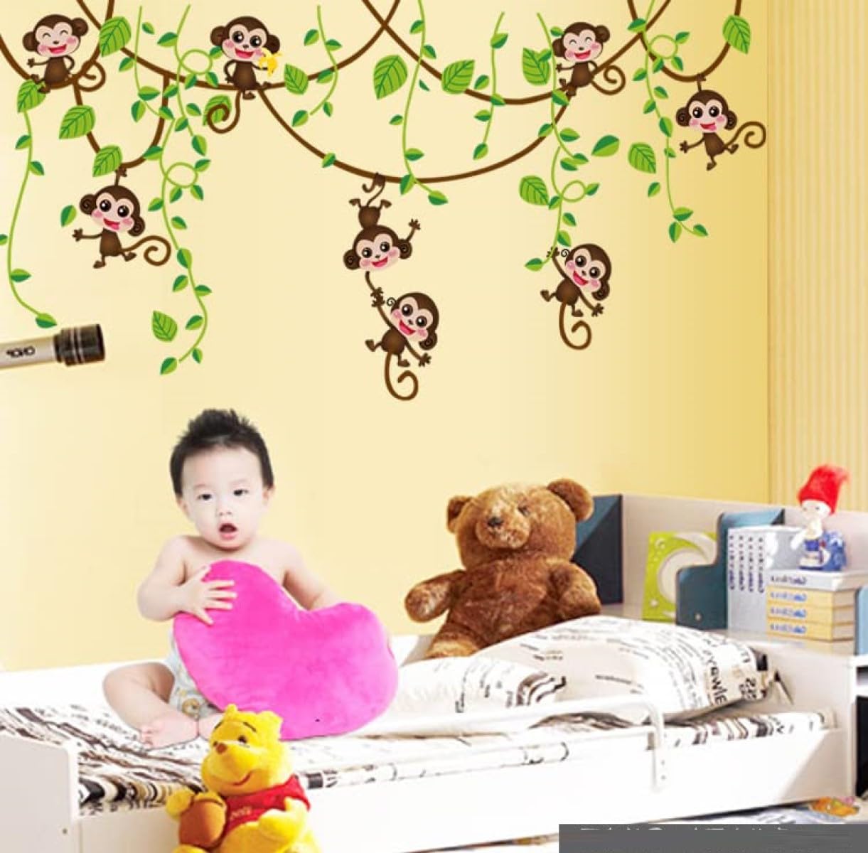 JAAMSO ROYALS 'Monkey Wall Stickers for Wall Stickers for Kids, Wall Stickers for Kids Room, Kids Wall Stickers Wall Sticker (PVC Vinyl, 70 cm X 50 cm) 3
