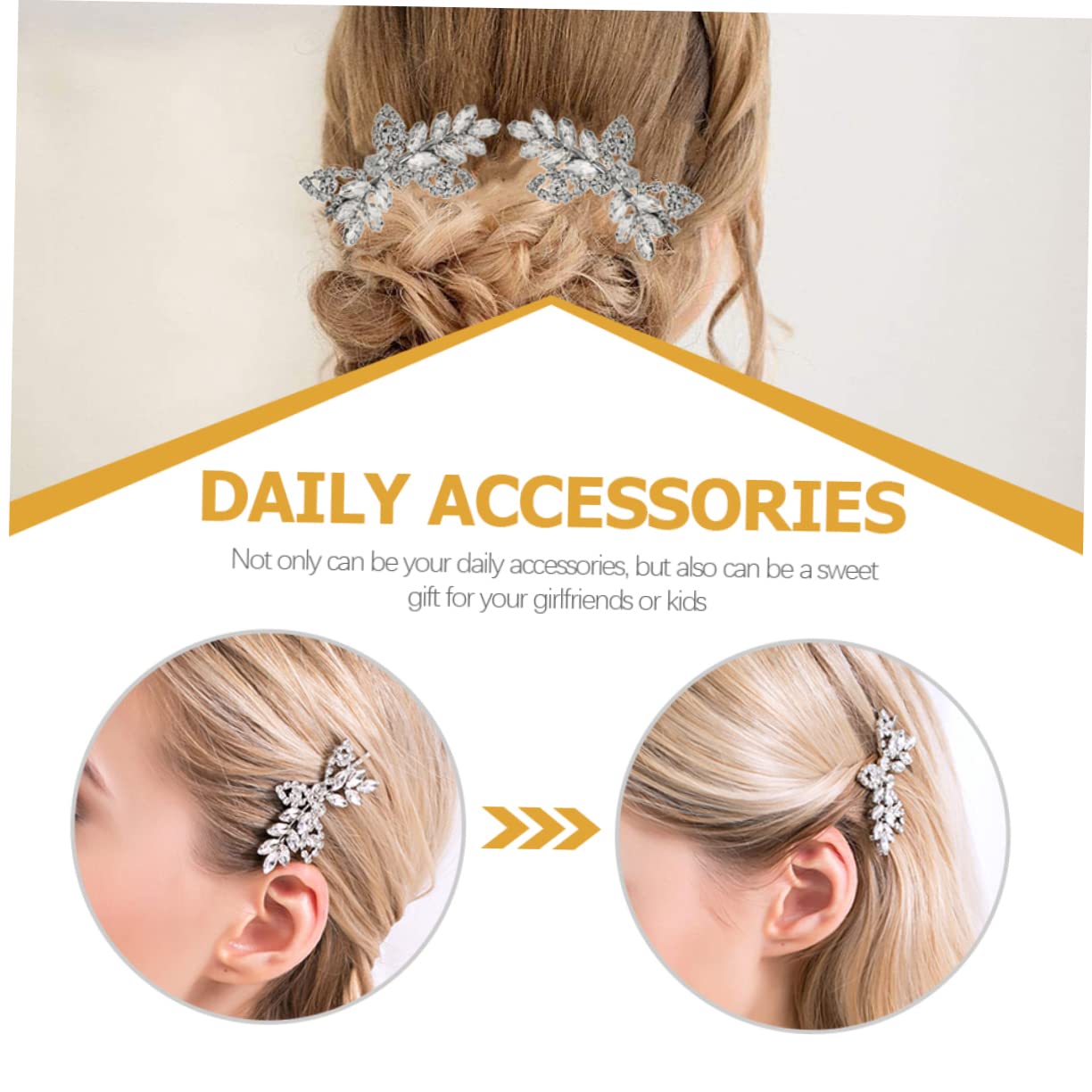 FRCOLOR Juego de 3 Horquillas Delicadas con de Imitación para El Pelo de Mujer Accesorio para Fiestas Y Atuendos 4 Unidades X 3